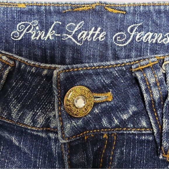 Pink-latte Jeans Bling Denim Shorts Size M - Picture 2 of 7